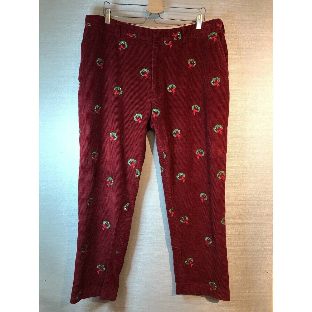 Orvis Red Corduroy Christmas Men's Pants Size 42